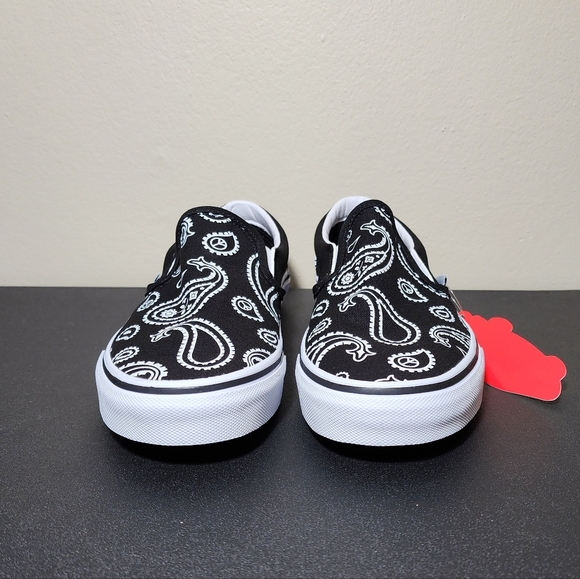 Vans Classic Slip On Black White Canvas Women's Shoes NEW - Picture 6 of 14